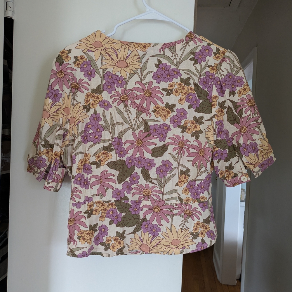 Princess Highway. Size 12. Floral Button-Front Women’s Top - Purple & Yellow - Picture 2 of 6